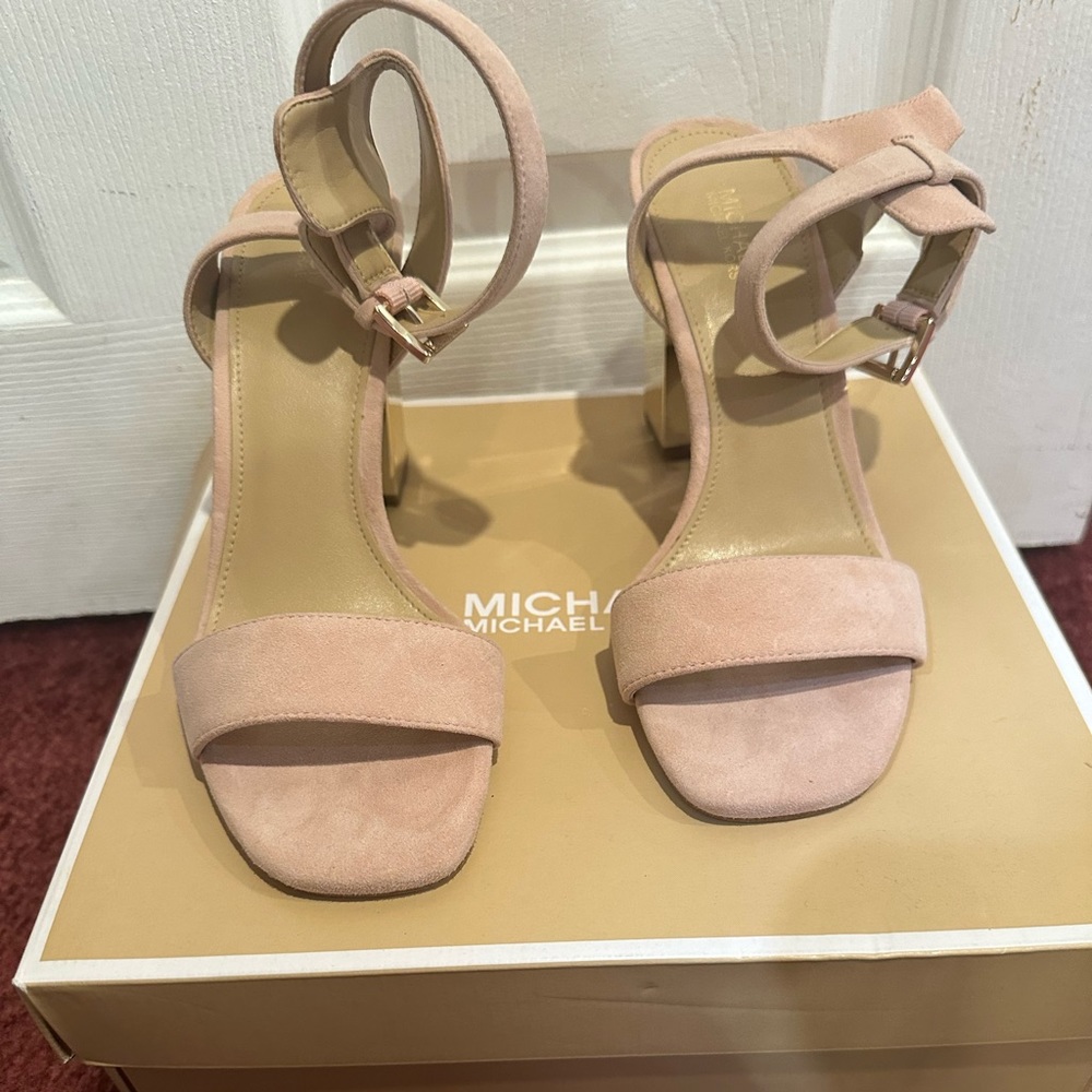 NWT and Box Michael Kors Petra Ankle Strap Leather Heels